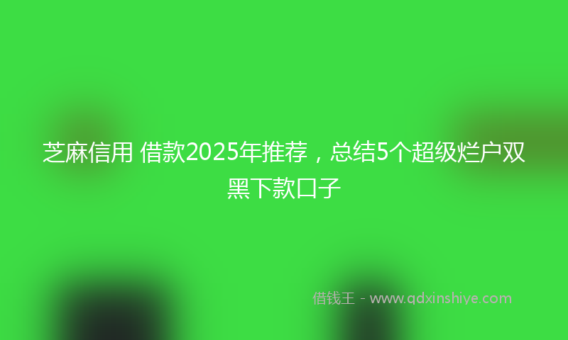 芝麻信用 借款2025年推荐，总结5个超级烂户双黑下款口子