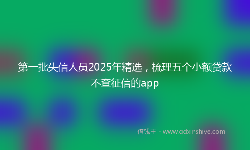 第一批失信人员2025年精选，梳理五个小额贷款不查征信的app