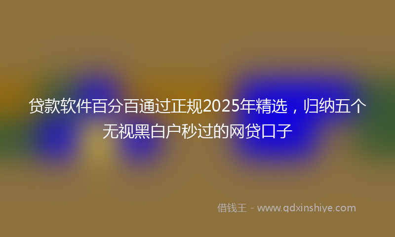 贷款软件百分百通过正规2025年精选，归纳五个无视黑白户秒过的网贷口子
