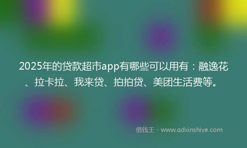 2025年的贷款超市app有哪些可以用有：融逸花、拉卡拉、我来贷、拍拍贷、美团生活费等。