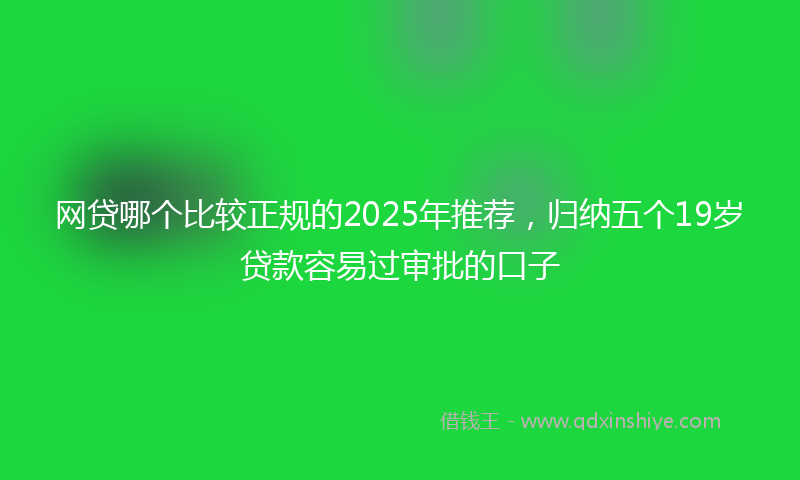 网贷哪个比较正规的2025年推荐，归纳五个19岁贷款容易过审批的口子