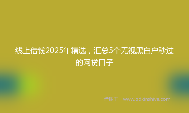 线上借钱2025年精选，汇总5个无视黑白户秒过的网贷口子