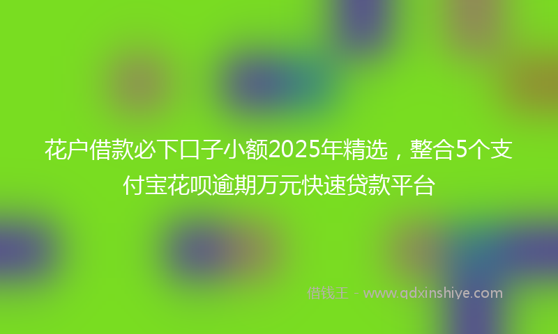 花户借款必下口子小额2025年精选，整合5个支付宝花呗逾期万元快速贷款平台