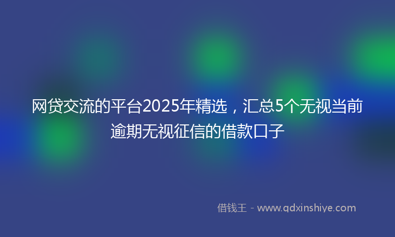 网贷交流的平台2025年精选，汇总5个无视当前逾期无视征信的借款口子