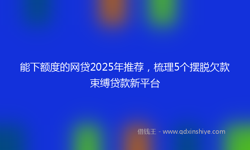 能下额度的网贷2025年推荐，梳理5个摆脱欠款束缚贷款新平台