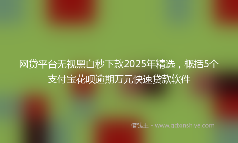 网贷平台无视黑白秒下款2025年精选，概括5个支付宝花呗逾期万元快速贷款软件