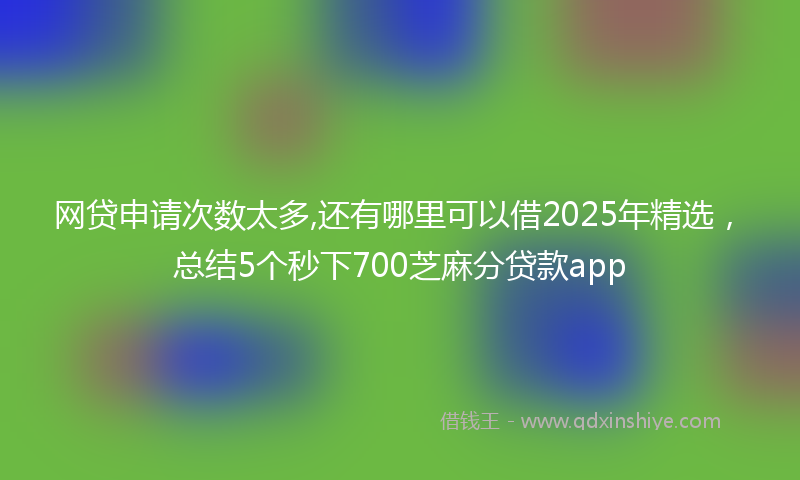 网贷申请次数太多,还有哪里可以借2025年精选，总结5个秒下700芝麻分贷款app