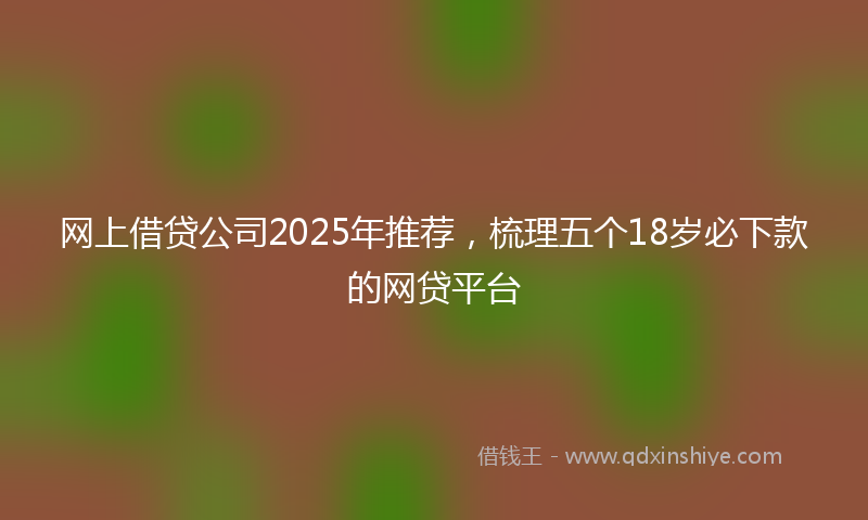 网上借贷公司2025年推荐，梳理五个18岁必下款的网贷平台