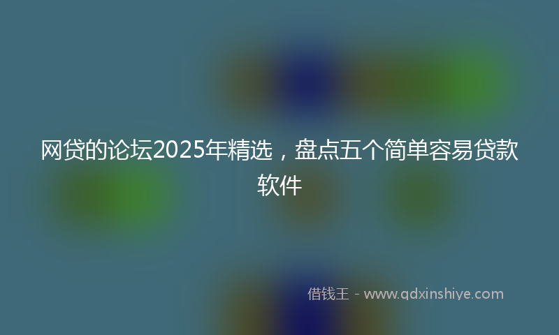 网贷的论坛2025年精选，盘点五个简单容易贷款软件