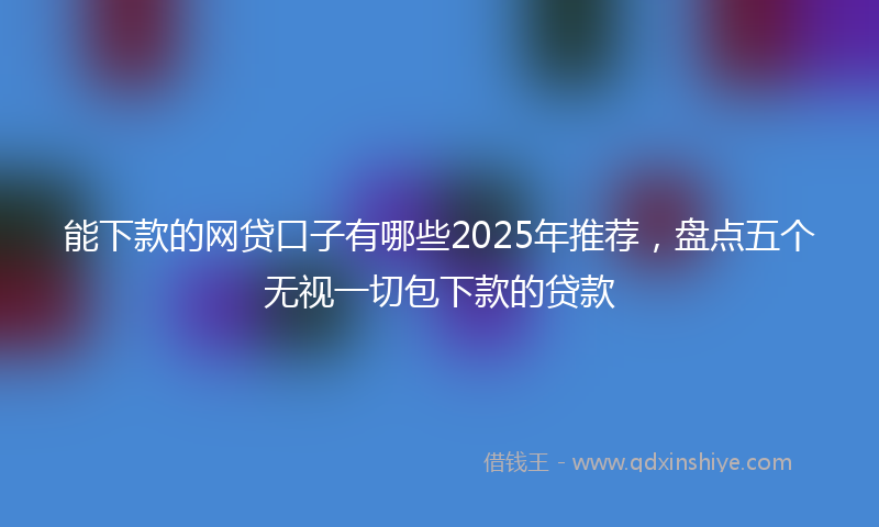 能下款的网贷口子有哪些2025年推荐，盘点五个无视一切包下款的贷款