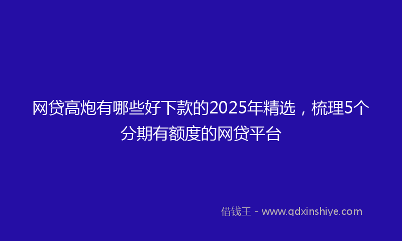 网贷高炮有哪些好下款的2025年精选，梳理5个分期有额度的网贷平台