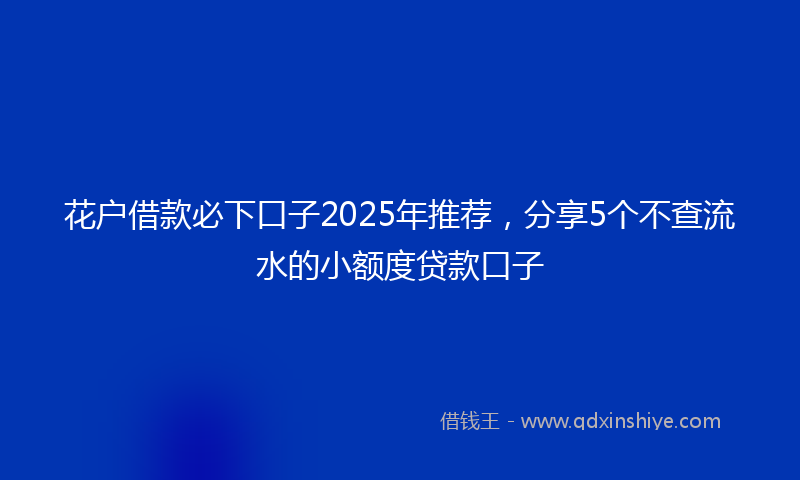 花户借款必下口子2025年推荐，分享5个不查流水的小额度贷款口子