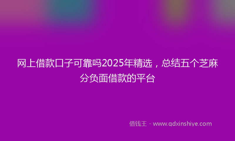 网上借款口子可靠吗2025年精选，总结五个芝麻分负面借款的平台