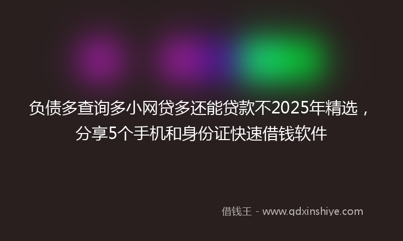 负债多查询多小网贷多还能贷款不2025年精选，分享5个手机和身份证快速借钱软件