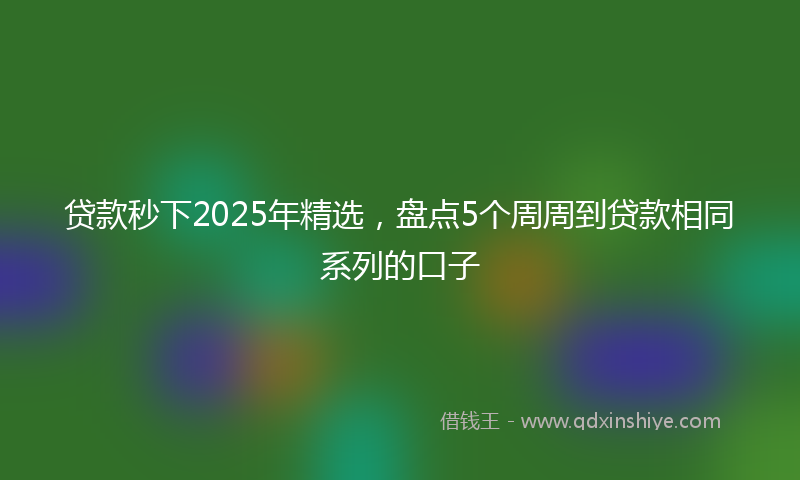 贷款秒下2025年精选，盘点5个周周到贷款相同系列的口子