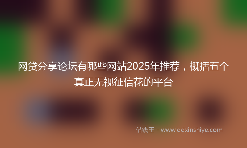 网贷分享论坛有哪些网站2025年推荐，概括五个真正无视征信花的平台
