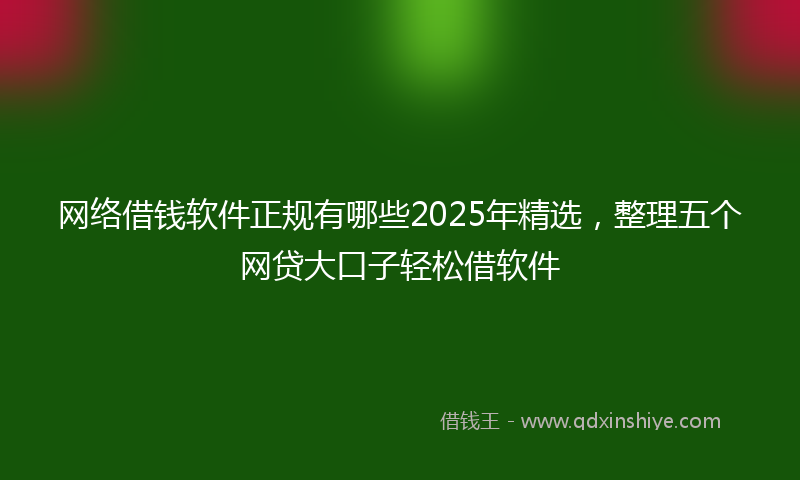 网络借钱软件正规有哪些2025年精选，整理五个网贷大口子轻松借软件