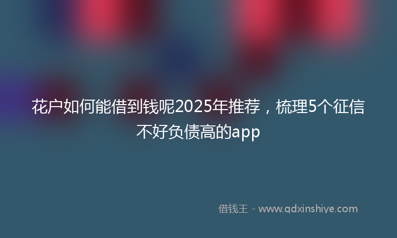 花户如何能借到钱呢2025年推荐,梳理5个征信不好负债高的app