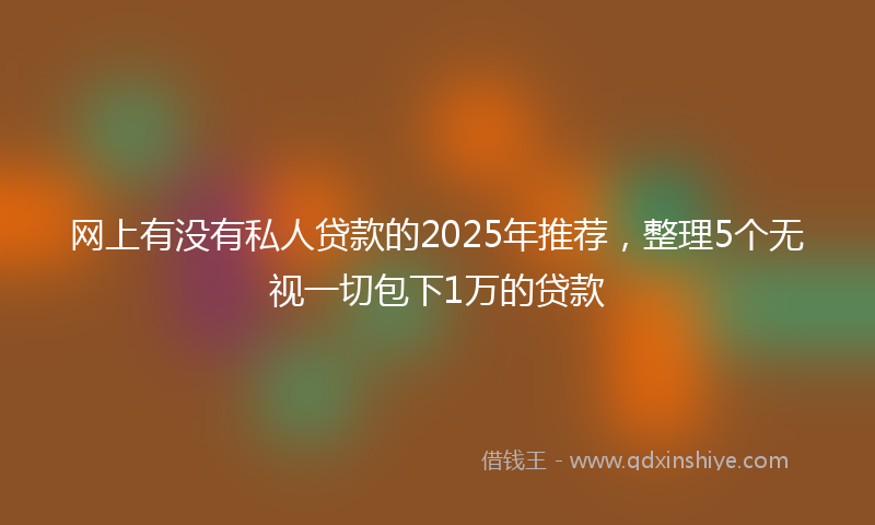 网上有没有私人贷款的2025年推荐，整理5个无视一切包下1万的贷款