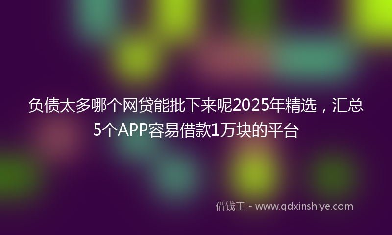 负债太多哪个网贷能批下来呢2025年精选，汇总5个APP容易借款1万块的平台