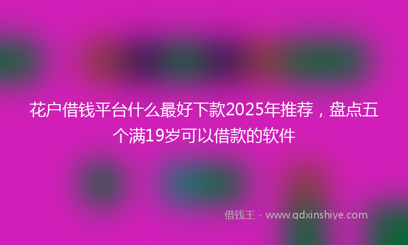 花户借钱平台什么最好下款2025年推荐，盘点五个满19岁可以借款的软件