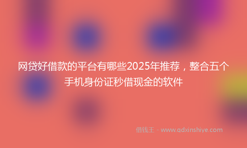 网贷好借款的平台有哪些2025年推荐，整合五个手机身份证秒借现金的软件