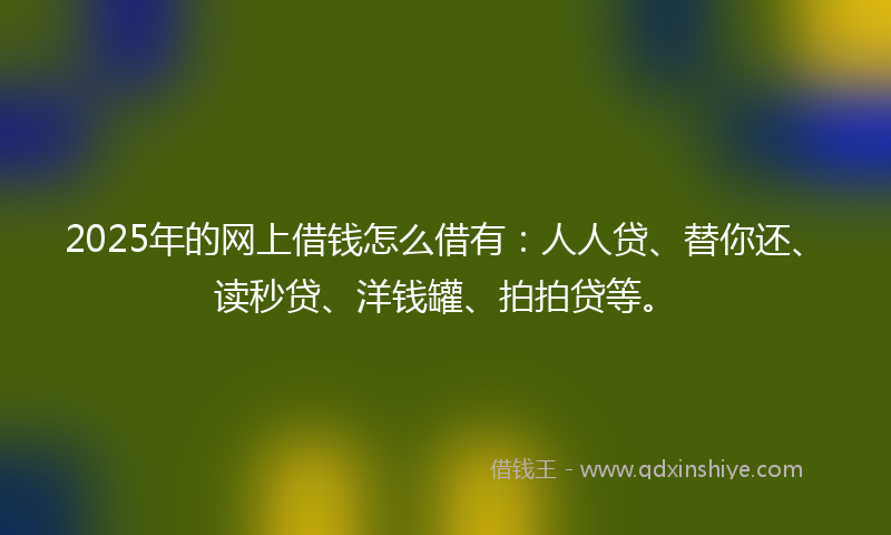 2025年的网上借钱怎么借有：人人贷、替你还、读秒贷、洋钱罐、拍拍贷等。