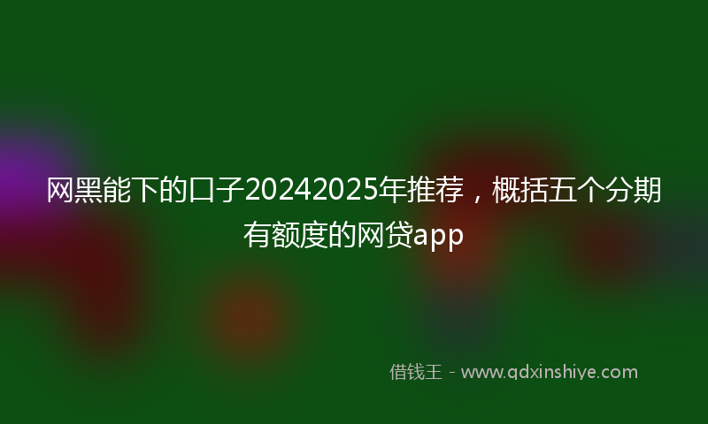 网黑能下的口子20242025年推荐，概括五个分期有额度的网贷app