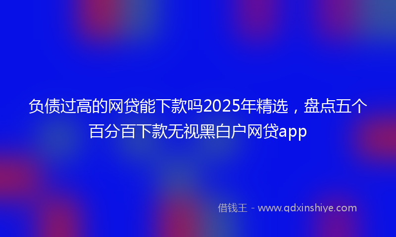 负债过高的网贷能下款吗2025年精选，盘点五个百分百下款无视黑白户网贷app