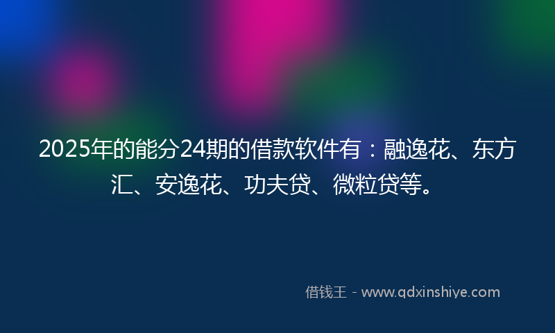 2025年的能分24期的借款软件有：融逸花、东方汇、安逸花、功夫贷、微粒贷等。