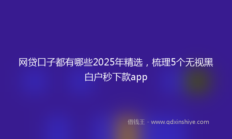 网贷口子都有哪些2025年精选，梳理5个无视黑白户秒下款app
