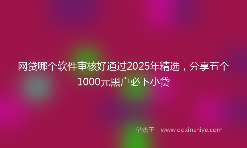 网贷哪个软件审核好通过2025年精选，分享五个1000元黑户必下小贷