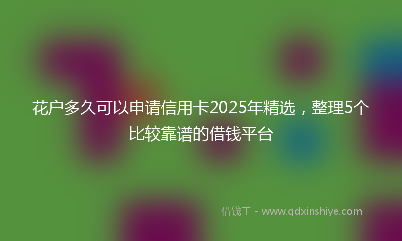 花户多久可以申请信用卡2025年精选，整理5个比较靠谱的借钱平台