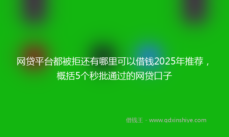 网贷平台都被拒还有哪里可以借钱2025年推荐，概括5个秒批通过的网贷口子