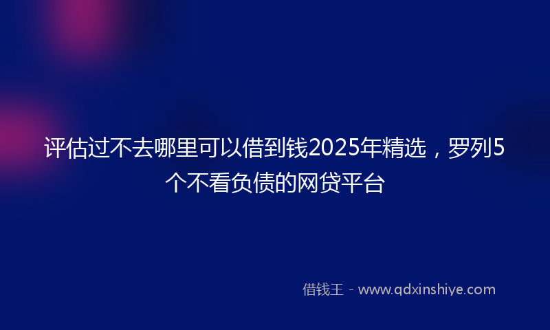 评估过不去哪里可以借到钱2025年精选，罗列5个不看负债的网贷平台