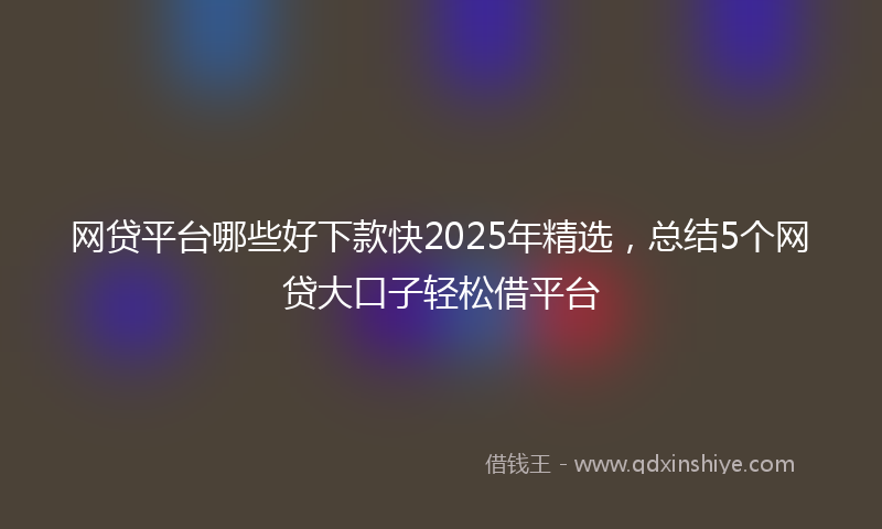 网贷平台哪些好下款快2025年精选，总结5个网贷大口子轻松借平台