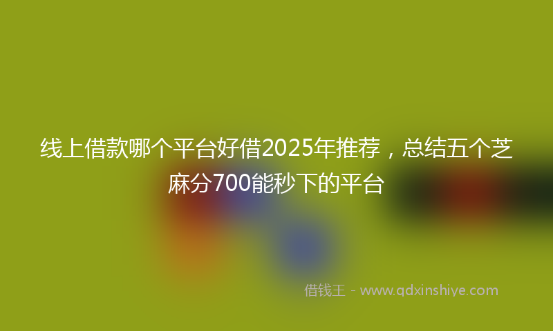 线上借款哪个平台好借2025年推荐，总结五个芝麻分700能秒下的平台