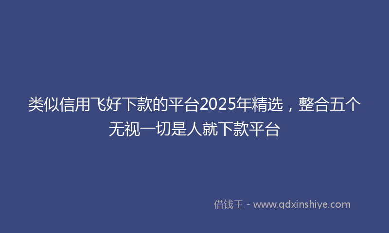 类似信用飞好下款的平台2025年精选，整合五个无视一切是人就下款平台