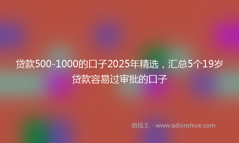 贷款500-1000的口子2025年精选，汇总5个19岁贷款容易过审批的口子