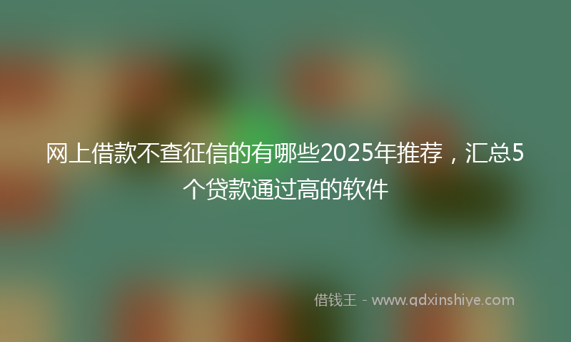 网上借款不查征信的有哪些2025年推荐，汇总5个贷款通过高的软件