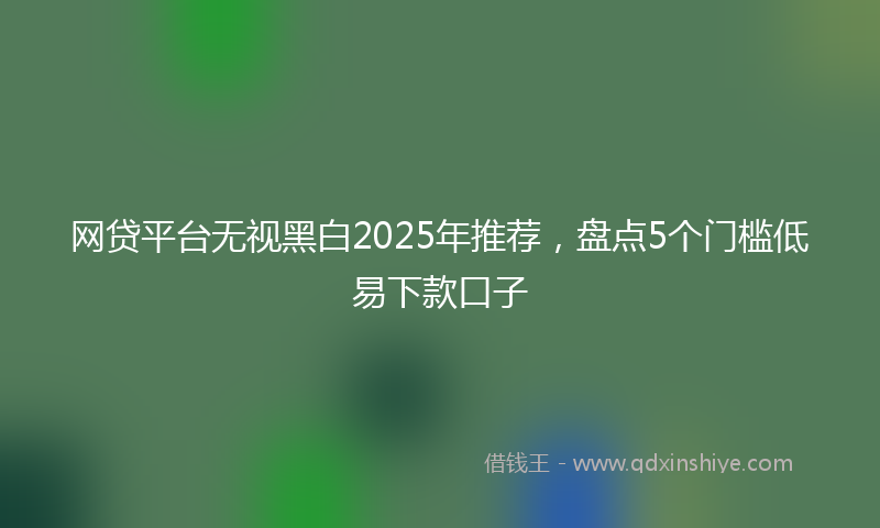 网贷平台无视黑白2025年推荐，盘点5个门槛低易下款口子