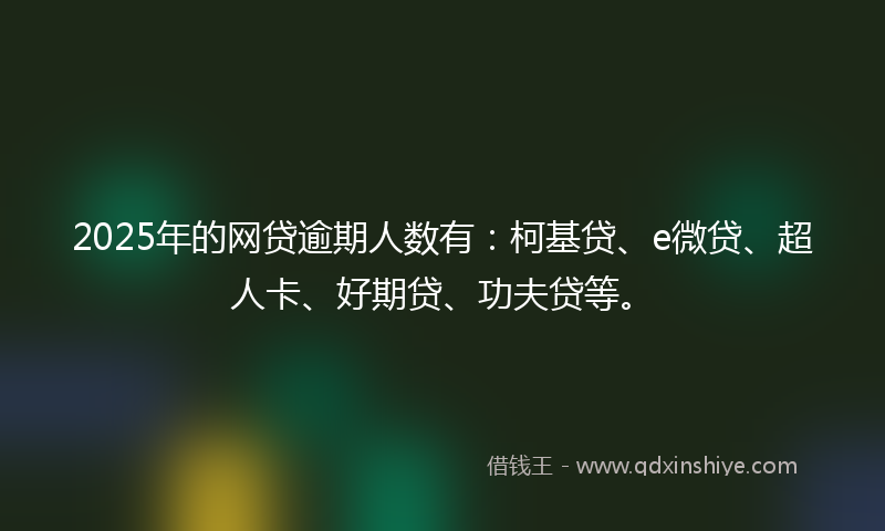 2025年的网贷逾期人数有：柯基贷、e微贷、超人卡、好期贷、功夫贷等。