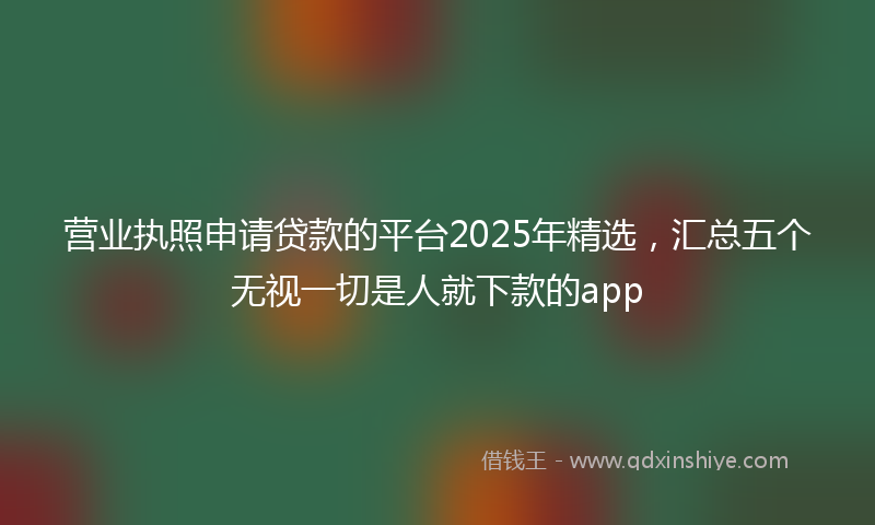 营业执照申请贷款的平台2025年精选，汇总五个无视一切是人就下款的app