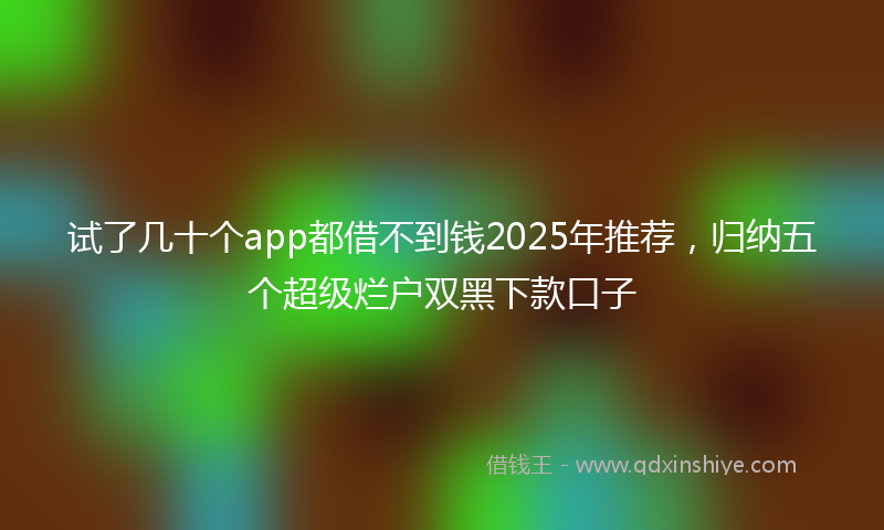 试了几十个app都借不到钱2025年推荐，归纳五个超级烂户双黑下款口子