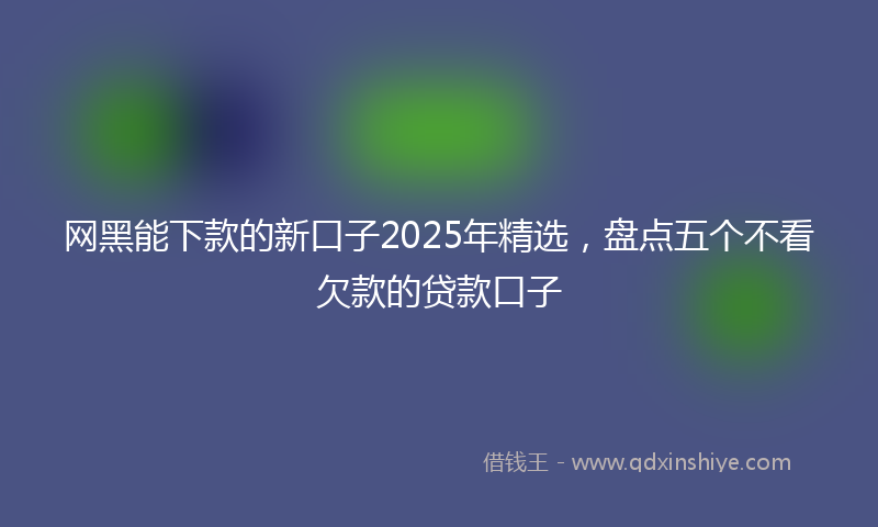 网黑能下款的新口子2025年精选，盘点五个不看欠款的贷款口子