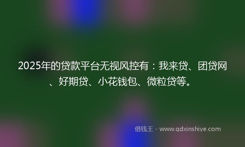 2025年的贷款平台无视风控有：我来贷、团贷网、好期贷、小花钱包、微粒贷等。