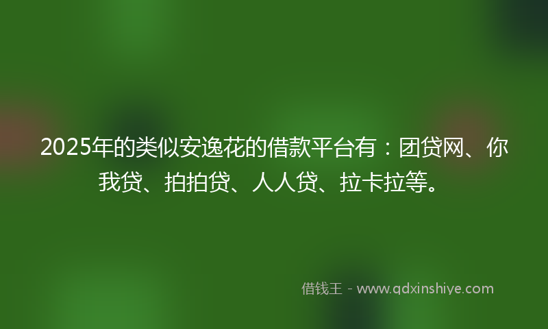 2025年的类似安逸花的借款平台有：团贷网、你我贷、拍拍贷、人人贷、拉卡拉等。