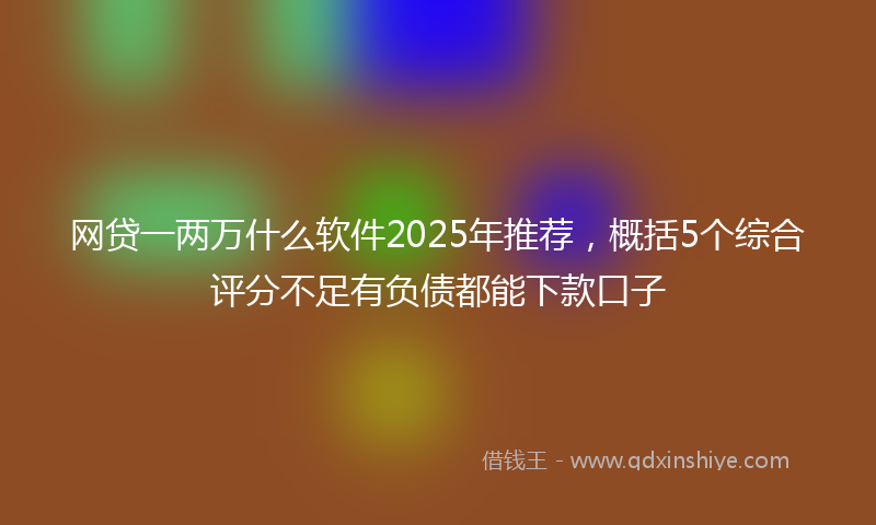 网贷一两万什么软件2025年推荐，概括5个综合评分不足有负债都能下款口子