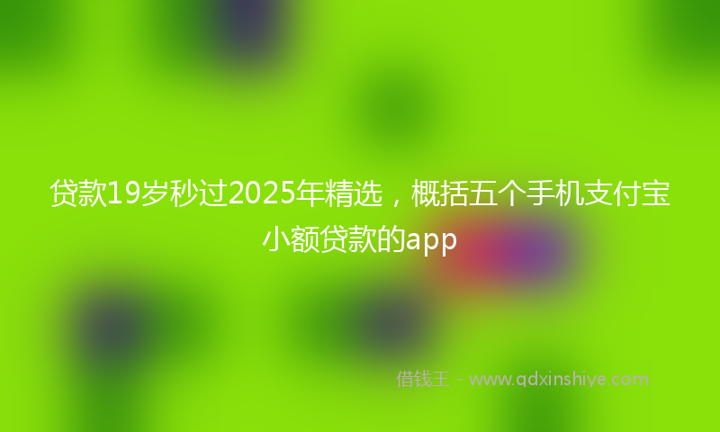 贷款19岁秒过2025年精选，概括五个手机支付宝小额贷款的app