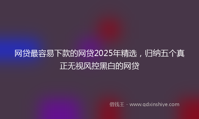 网贷最容易下款的网贷2025年精选，归纳五个真正无视风控黑白的网贷